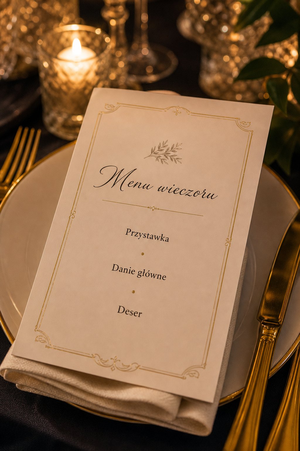 Event B2B - jak zaplanować i poprowadzić - eleganckie menu wieczoru na talerzu gali