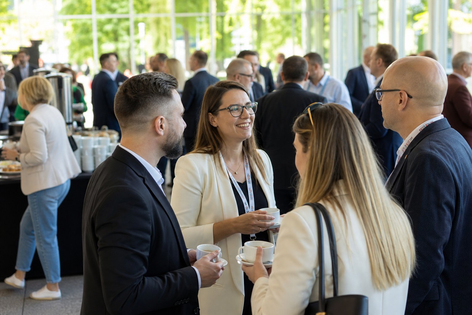 Wydarzenia integracyjne i budowanie zespołu - networking przy kawie w przerwie kongresu